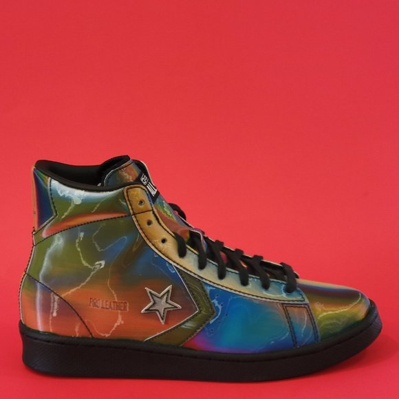 Converse Pro Leather High 'Spectrum' Iridescent Unisex Sneakers 170494C NWT - Picture 2 of 6
